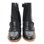 Calfskin Loafer Ankle Boots 39 Black