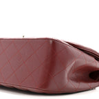 Caviar Quilted Jumbo Double Flap Dark Red