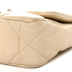 Lambskin Quilted Medium Chanel 19 Flap Light Beige