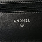 Lambskin Quilted Boy Wallet On Chain WOC Black