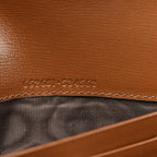 GG Supreme Monogram Azalea Calfskin Web Jackie 1961 Chain Wallet Beige Ebony Brown Sugar