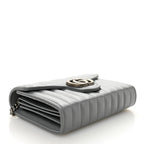 Calfskin Matelasse Aria GG Marmont Chain Wallet Deep Grey