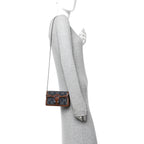 New Denim GG Monogram Dollar Calfskin Enamel Super Mini Dionysus Shoulder Bag Blue Tea Cuir Epilog Electric Blue