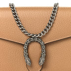 Dollar Calfskin Crystal Mini Dionysus Chain Wallet Natural Tan Black Diamond
