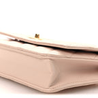 Lambskin Quilted CC Pearl Crush Wallet on Chain WOC Light Pink