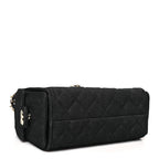 Denim Quilted Mini Chanel 25 Handbag Dark Blue