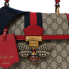 GG Supreme Monogram Small Queen Margaret Top Handle Bag Red