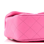 Lambskin Quilted Mini Rectangular Flap Neon Pink