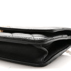 Lambskin Quilted Pearl Wallet On Chain WOC Black