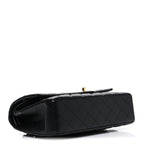 Lambskin Quilted Medium Double Flap Black