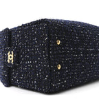 Tweed Quilted Small Chanel 25 Handbag Blue