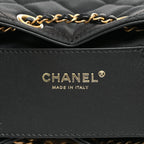 Canvas Quilted Small Chanel 25 Handbag Black