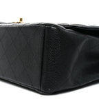 Caviar Quilted Maxi Double Flap Black