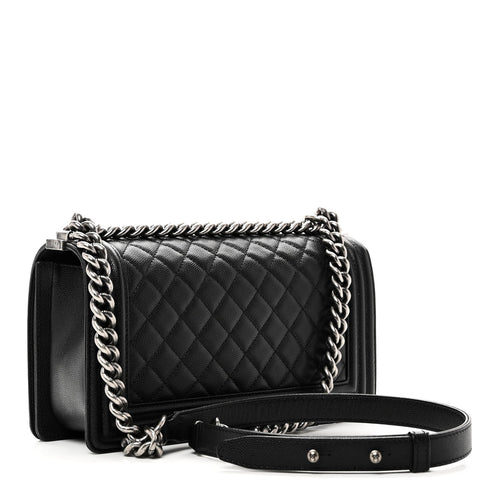 Caviar Quilted Medium Boy Flap Black