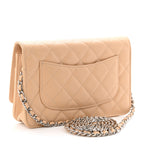 Caviar Quilted Wallet on Chain WOC Beige