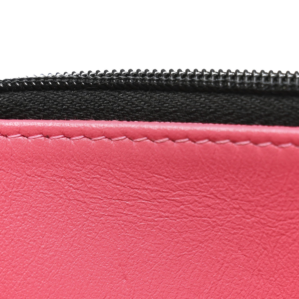 Caviar Quilted Perforated Metal CC Wallet On Chain WOC Black