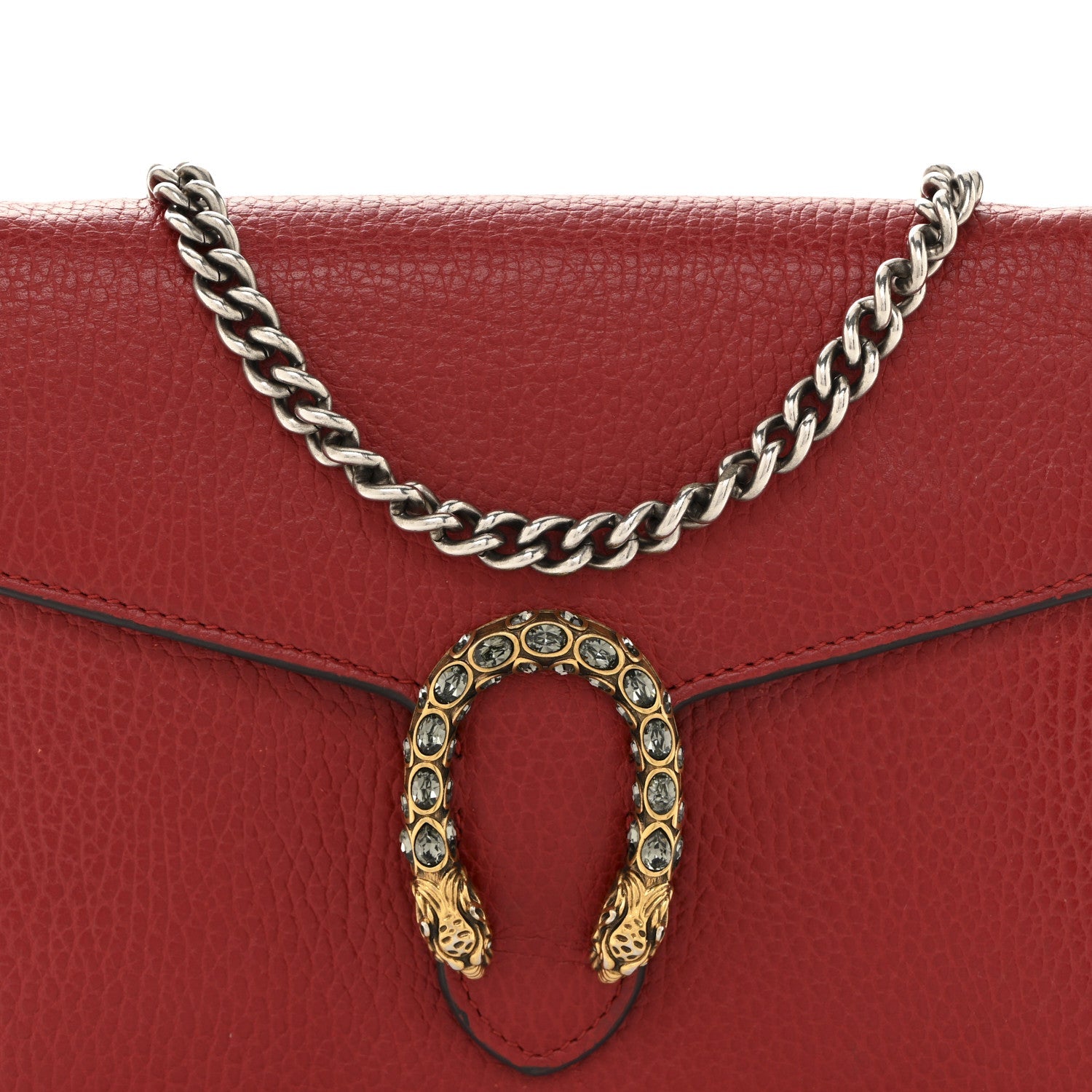 Calfskin Mini Dionysus Chain Wallet Hibiscus Red
