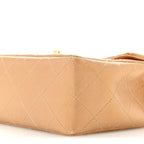 Metallic Lambskin Quilted Mini Square Flap Bronze