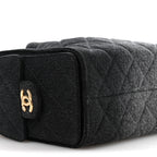 Washed Denim Quilted Mini Chanel 25 Handbag Black