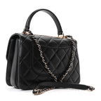 Lambskin Quilted Small Trendy CC Dual Handle Flap Bag Black