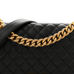 Calfskin Quilted Medium Boy Flap Black