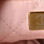 Shiny Calfskin Quilted Mini Chanel 22 Light Pink