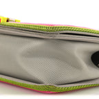 Canvas Quilted Medium Fluo Boy Flap Dark Grey Fuchsia Green