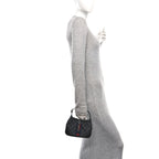 X BALENCIAGA BB Monogram Calfskin Web Mini Jackie 1961 Hobo Black