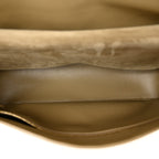 Suede Calfskin Small Souplissimo Maxi Flap Dark Beige