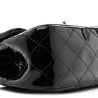 Patent Calfskin Quilted Mini Square Flap Black