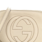Pebbled Calfskin Small Soho Disco Bag Off White