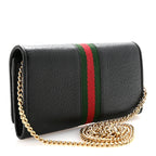 Dollar Calfskin Web Ophidia Wallet On Chain Black