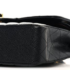 Caviar Quilted Medium Double Flap Black