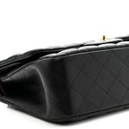 Lambskin Quilted Jumbo Double Flap Black