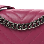 Lambskin Chevron Quilted Medium Boy Flap Dark Pink