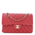 Caviar Quilted Small Double Flap Red