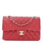 Caviar Quilted Small Double Flap Red