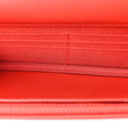 Lambskin Quilted Wallet On Chain WOC Red