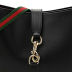 Ancora Calfskin Medium Jackie Shoulder Bag Black
