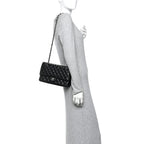 Caviar Quilted Medium Double Flap Black