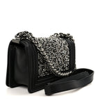 Calfskin Strass Crystal Small Boy Flap Black