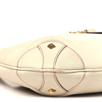 Calfskin Piston Lock Jackie O Hobo White