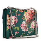 Calfskin Blooms Print Medium Dionysus Shoulder Bag Bright Emerald Multicolor