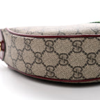 GG Supreme Monogram Textured Dollar Calfskin Small Ophidia Shoulder Bag Beige Bordeaux