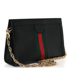 Calfskin GG Web Small Ophidia Chain Shoulder Bag Black