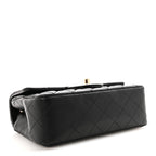 Lambskin Quilted Mini Rectangular Flap Black
