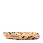 Calfskin Braided Thin Strap Dark Butter