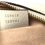 Textured Calfskin Web Mini Ophidia Round Shoulder Bag Mystic White