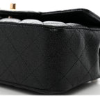 Caviar Quilted Mini Top Handle Rectangular Flap Black