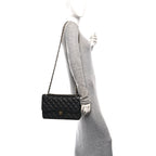 Caviar Quilted Jumbo Double Flap Black